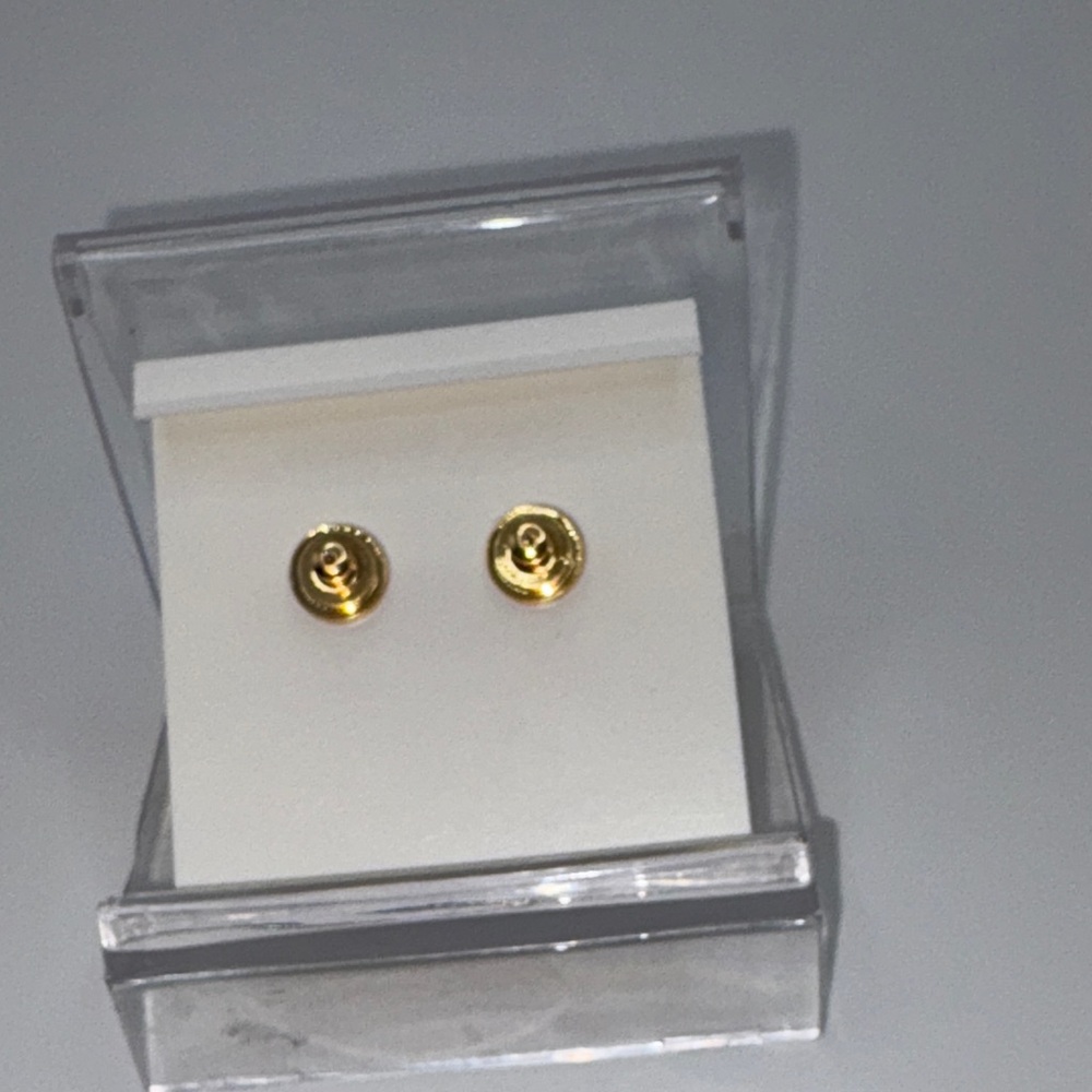 Tory Burch Gold Earrings with Orange Details - Picture 4 of 5